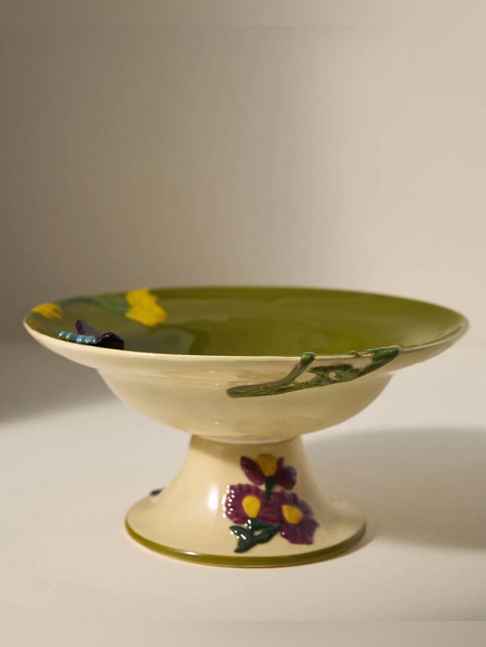 NEW Anthropologie The Faye Icon Stoneware Pedestal Bowl